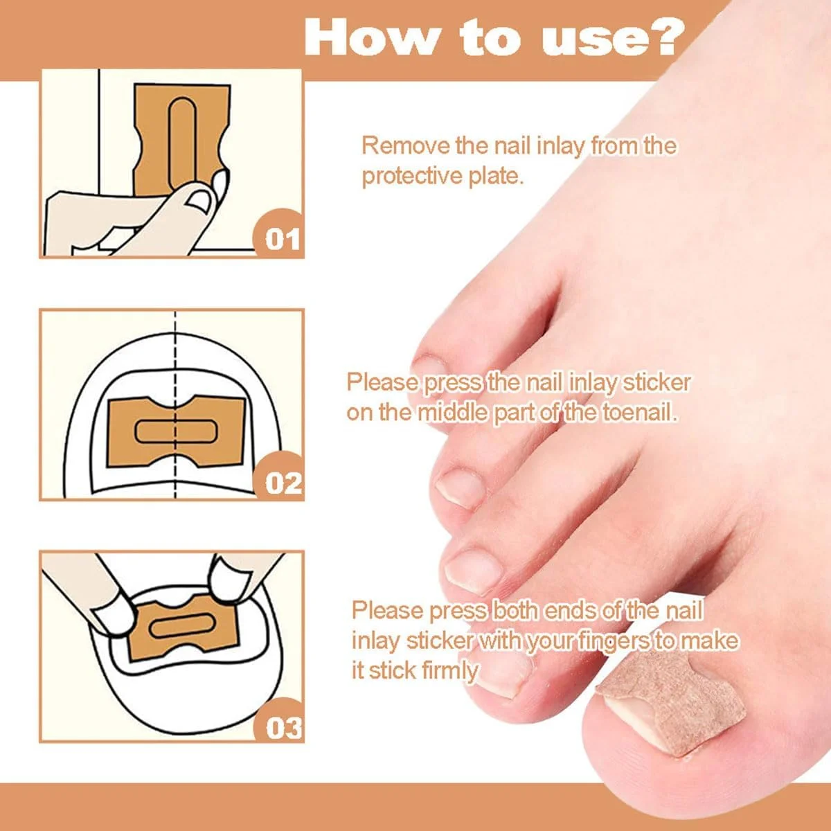 پدهای ترمیم ناخن چند منظوره 50 عددی، درمان ناخن پا برای آسیب های ناشی از قارچ، درمان 8 ساعته برای بازیابی ظاهر سالم