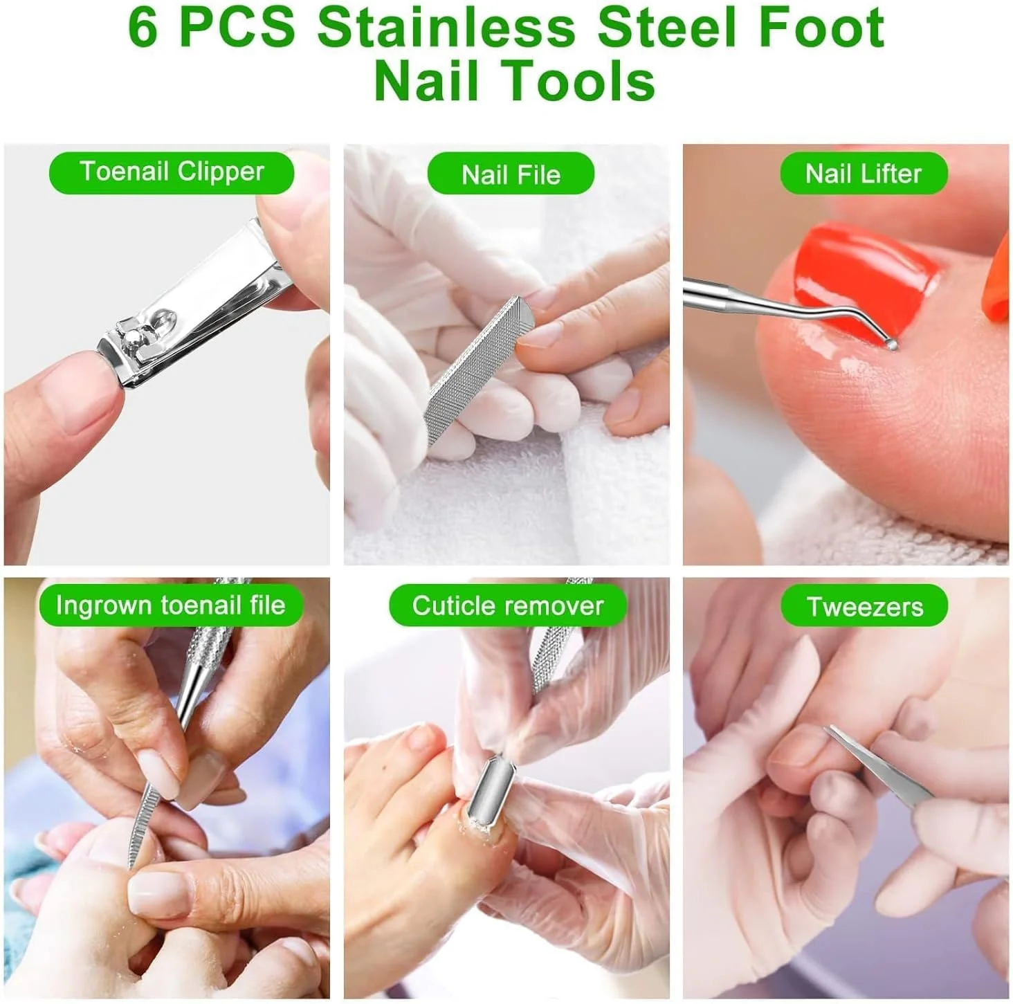 ست ۱۳ عددی رفع ناخن فرورفته پا، ست پدیکور ناخن پا، اصلاح کننده ناخن فرورفته برای ناخن های ضخیم