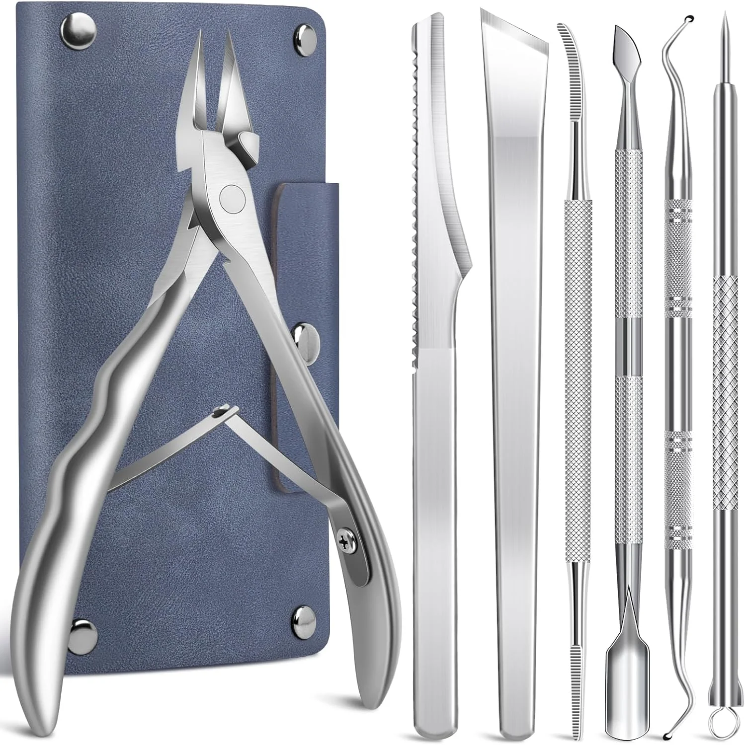 مجموعه ۷ تکه درمان ناخن پا فرورفته، کیت حرفه ای استیل ضد زنگ برای برداشتن ناخن پا فرورفته، ابزار از بین بردن پینه پا، ابزار مانیکور و پدیکور برای پا (تمیز کردن زیر ناخن + مراقبت از پا) مجموعه ۷ تکه درمان ناخن پا فرورفته، کیت حرفه ای استیل ضد زنگ برای برداشتن ناخن پا فرورفته، ابزار از بین بردن پینه پا، ابزار مانیکور و پدیکور برای پا (تمیز کردن زیر ناخن + مراقبت از پا)