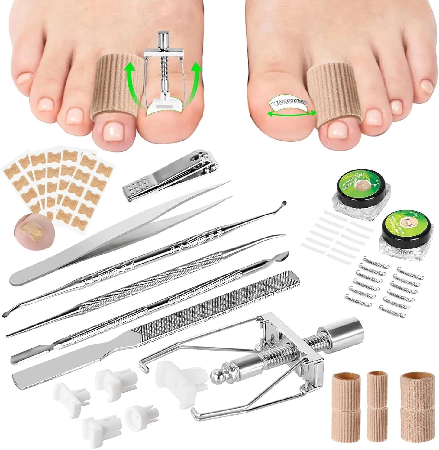 ابزارهای درمان درد ناخن فرورفته آزونی، کیت برداشتن ناخن فرورفته، کیت پدیکور ناخن پا، اصلاح کننده ناخن فرورفته برای سالمندان و ناخن های ضخیم، 11 تکه ابزارهای درمان درد ناخن فرورفته آزونی، کیت برداشتن ناخن فرورفته، کیت پدیکور ناخن پا، اصلاح کننده ناخن فرورفته برای سالمندان و ناخن های ضخیم، 11 تکه