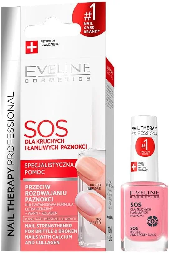 مراقبت حرفه ای ناخن SOS Eveline Cosmetics | برای ناخن های شکننده و آسیب دیده | (12 میلی لیتر) مراقبت حرفه ای ناخن SOS Eveline Cosmetics | برای ناخن های شکننده و آسیب دیده | (12 میلی لیتر)