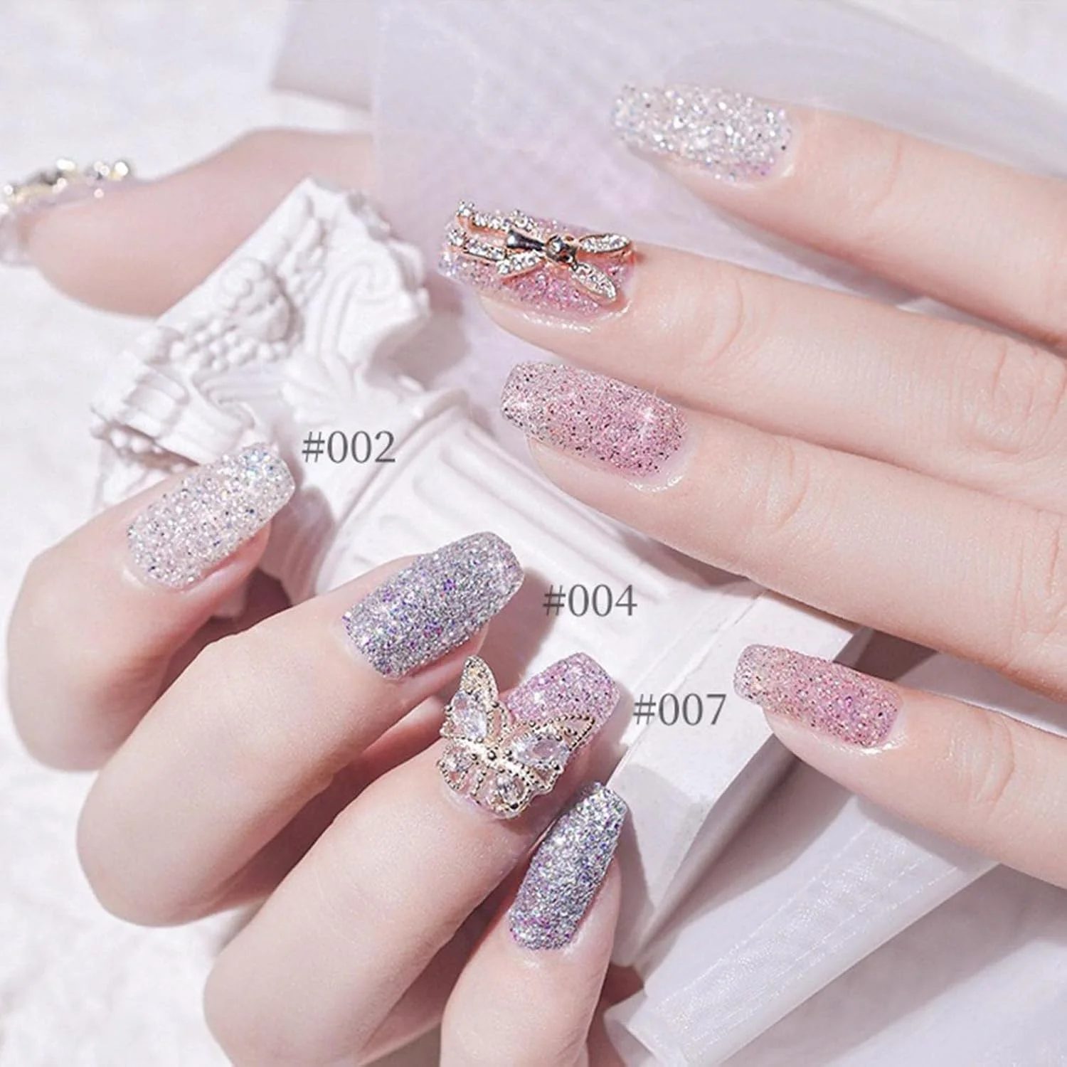 پودر اکلیل ناخن هولوگرافیک، پودر ناخن با جلوه آینه ای متالیک، پودر درخشان الماس ناخن، پودر فلش ناخن فوق العاده روشن، تزئینات هنری ناخن برای مهمانی تولد