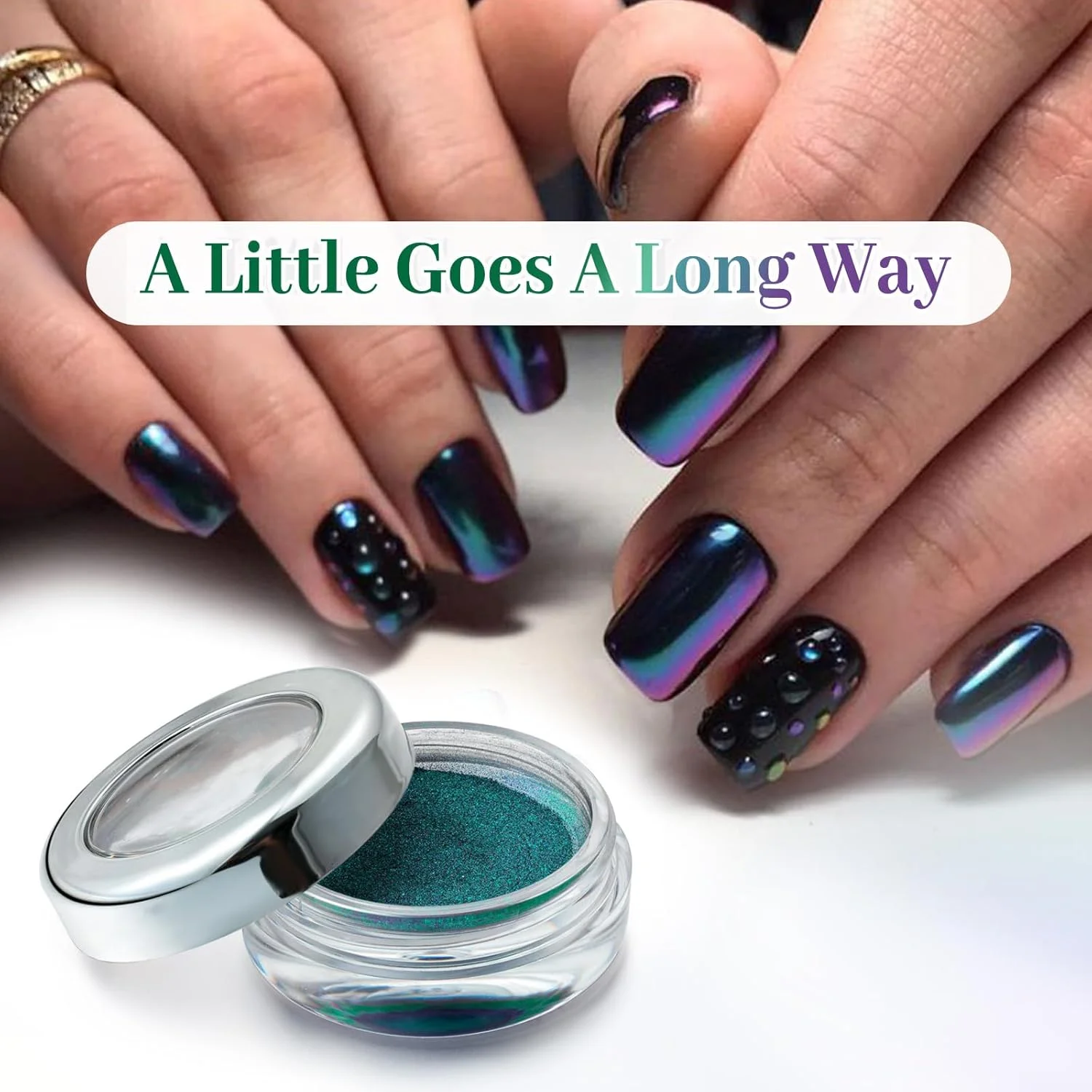 پودر کروم ناخن اُپال پریتی دیوا، پودر رنگدانه با اثر آینه ای خالص برای ناخن (Fairy)