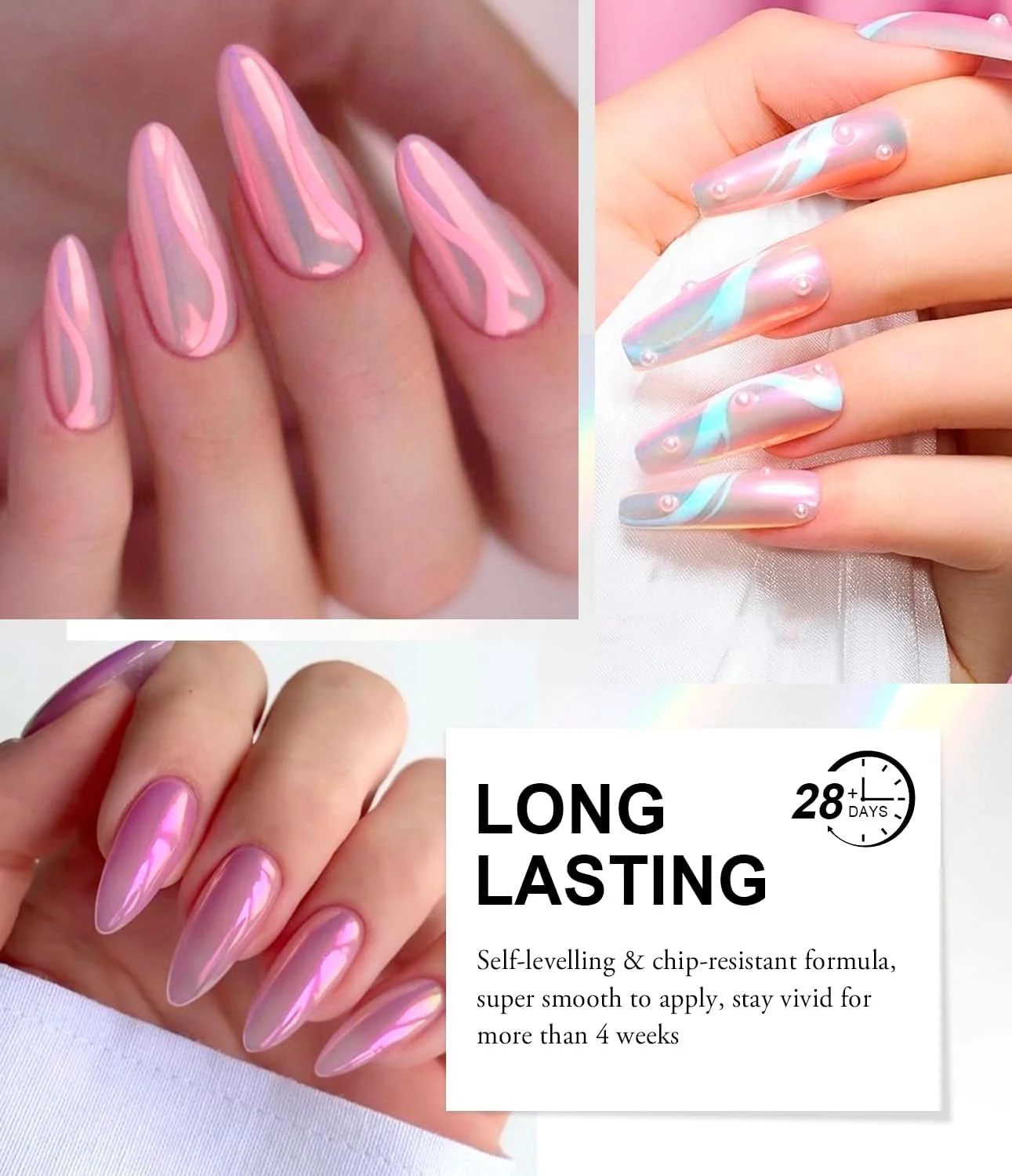 پودر ناخن کروم سفید - 1 گرم اکلیل فوق العاده، مروارید پری دریایی آرورا، کروم دونات براق فلزی برای طراحی و دیزاین ناخن