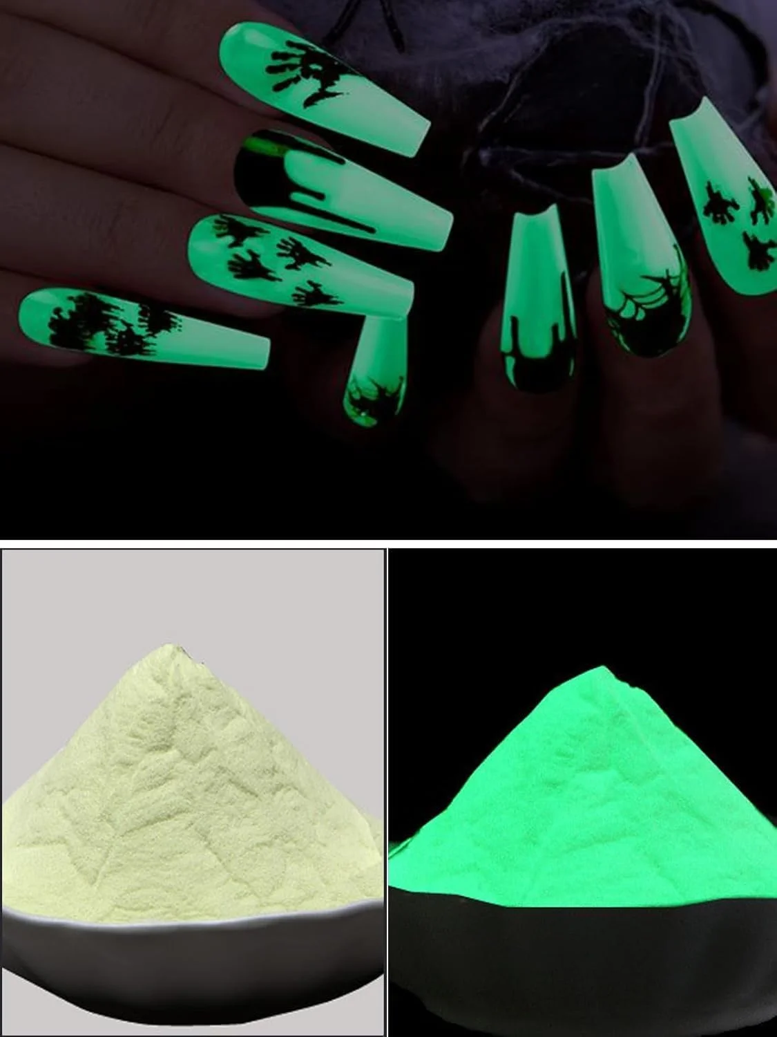 پودر رنگدانه‌ شب‌تاب ناخن Kalolary، 12 جعبه، پودر سایه چشم رنگ نئون، رنگ‌دهنده مات فلورسنت درخشان در آرایش تیره