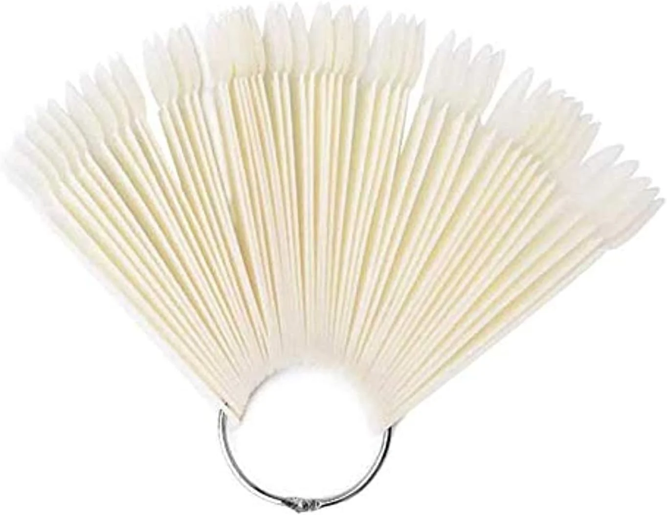 مجموعه نوک ناخن مصنوعی طبیعی شفاف، کارت رنگ لاک ژل یو وی، تخته چوبی فن، ابزار نمایش تمرین طراحی ناخن (50 عدد)