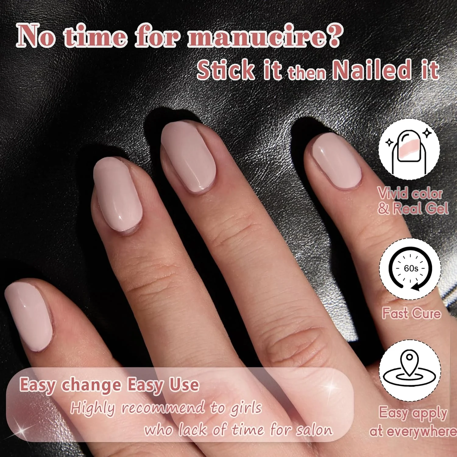 برچسب های ناخن ژلی نیمه پخته GelMala، کیت استیکر ناخن، استیکرهای طراحی هنری ناخن DIY، ماندگاری طولانی، استفاده و برداشتن آسان، ضد آب، 20 استیکر در هر بسته با ابزار (صورتی روشن کالباسی) برچسب های ناخن ژلی نیمه پخته GelMala، کیت استیکر ناخن، استیکرهای طراحی هنری ناخن DIY، ماندگاری طولانی، استفاده و برداشتن آسان، ضد آب، 20 استیکر در هر بسته با ابزار (صورتی روشن کالباسی)