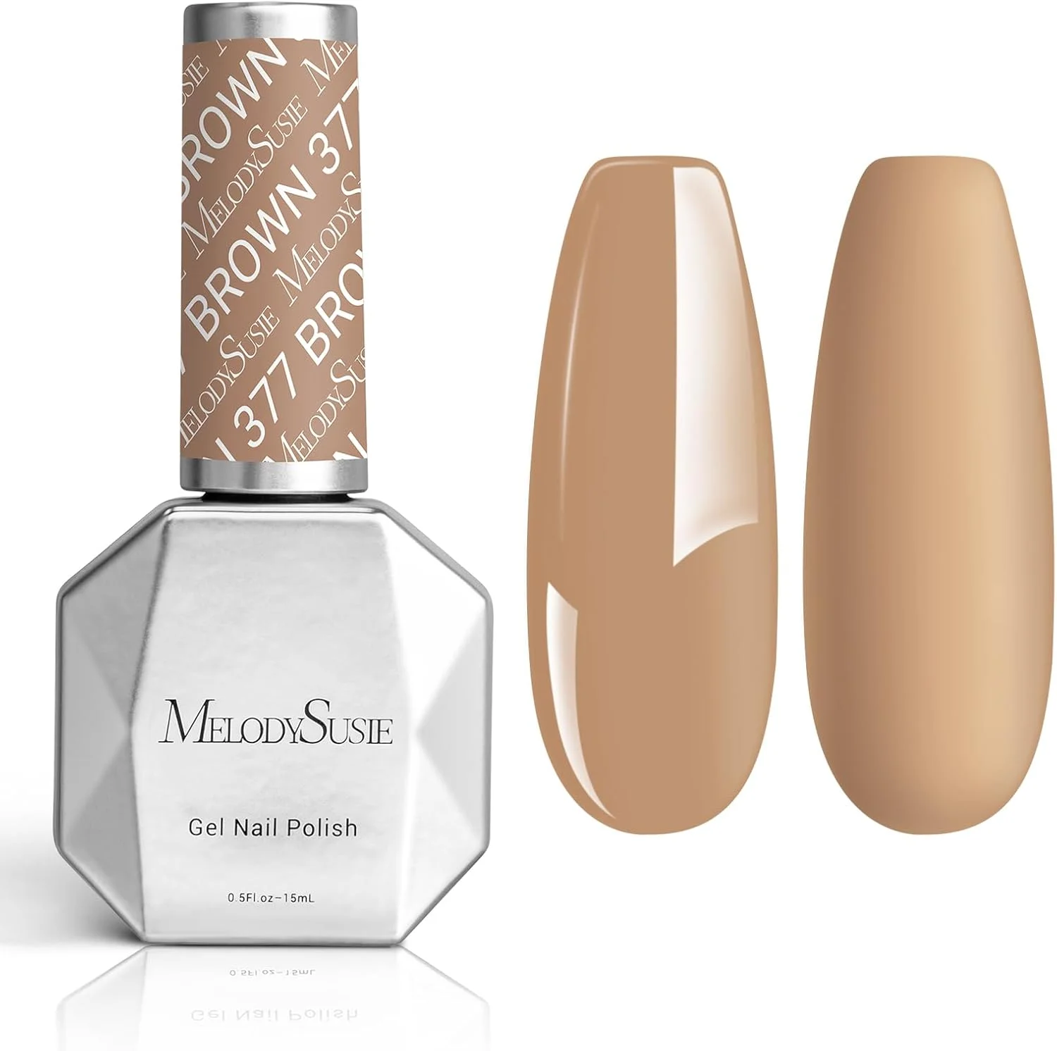 لاک ژل قهوه ای ضخیم MelodySusie، 15 میلی لیتر، رنگ بژ، لاک ژل خیساندنی UV LED، رنگ خنثی و برهنه برای زنان، طراحی و تزئین ناخن در خانه - 377