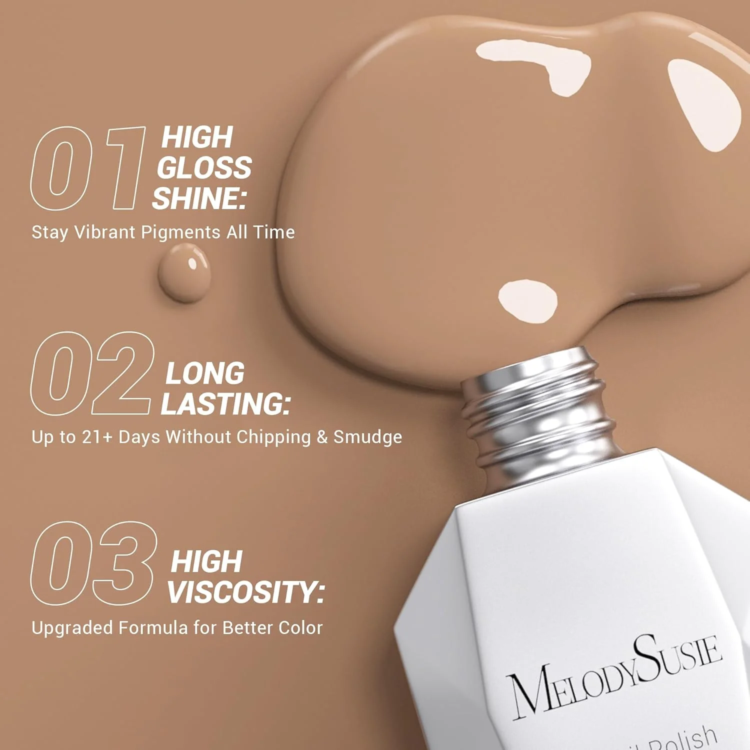 لاک ژل قهوه ای ضخیم MelodySusie، 15 میلی لیتر، رنگ بژ، لاک ژل خیساندنی UV LED، رنگ خنثی و برهنه برای زنان، طراحی و تزئین ناخن در خانه - 377