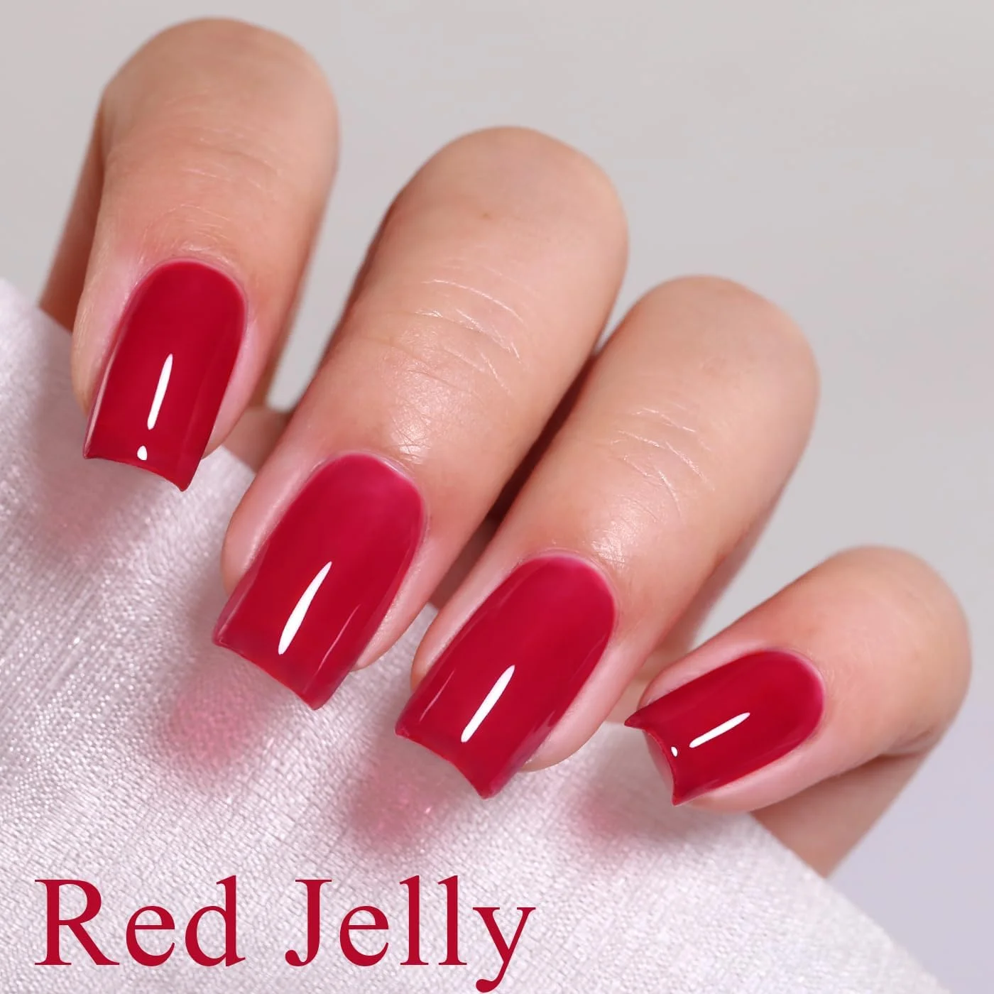 لاک ژل ناخن ژله ای ایمیتیتی، لاک ژل ناخن قرمز شیشه ای، قابل برداشتن با خیساندن، UV LED، بهار و تابستان، طراحی ناخن شفاف، مناسب برای سالن های مانیکور و طراحی DIY، 10 میلی لیتر