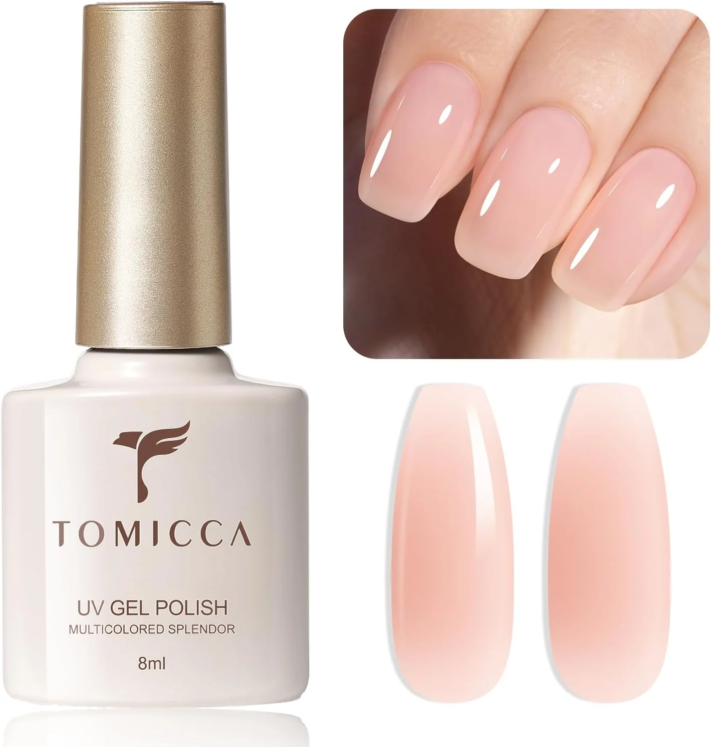 لاک ژل تومیکا، رنگ سراب کویری - لاک ژل کرم بژ ملایم - لاک ناخن یو وی ال ای دی با کیفیت سالن - ظاهری شیک و طبیعی برای استفاده روزمره و محیط کار - 8 میلی لیتر