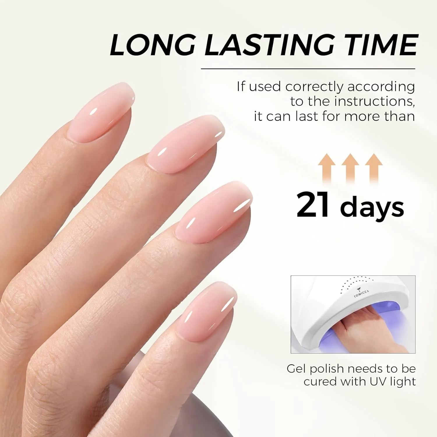 لاک ژل تومیکا، رنگ سراب کویری - لاک ژل کرم بژ ملایم - لاک ناخن یو وی ال ای دی با کیفیت سالن - ظاهری شیک و طبیعی برای استفاده روزمره و محیط کار - 8 میلی لیتر