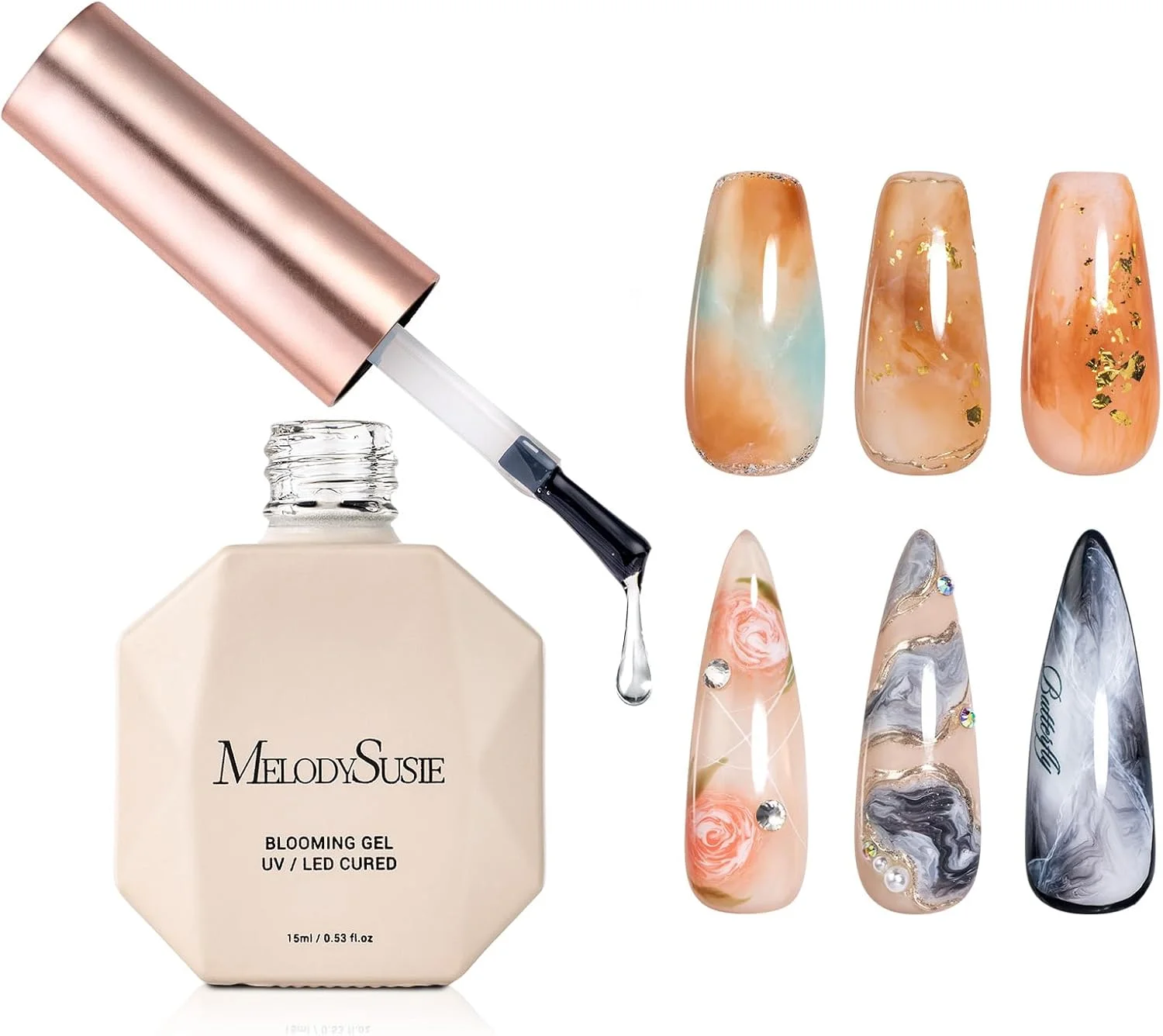 ژل شکوفه دهنده شفاف MelodySusie برای طراحی ناخن، لاک ژل UV آبرنگی مرمری، ژل نقاشی شفاف با اثر پخش شونده، لوازم طراحی ناخن، مانیکور سالن ناخن در خانه برای بانوان، 15.7 میلی لیتر ژل شکوفه دهنده شفاف MelodySusie برای طراحی ناخن، لاک ژل UV آبرنگی مرمری، ژل نقاشی شفاف با اثر پخش شونده، لوازم طراحی ناخن، مانیکور سالن ناخن در خانه برای بانوان، 15.7 میلی لیتر