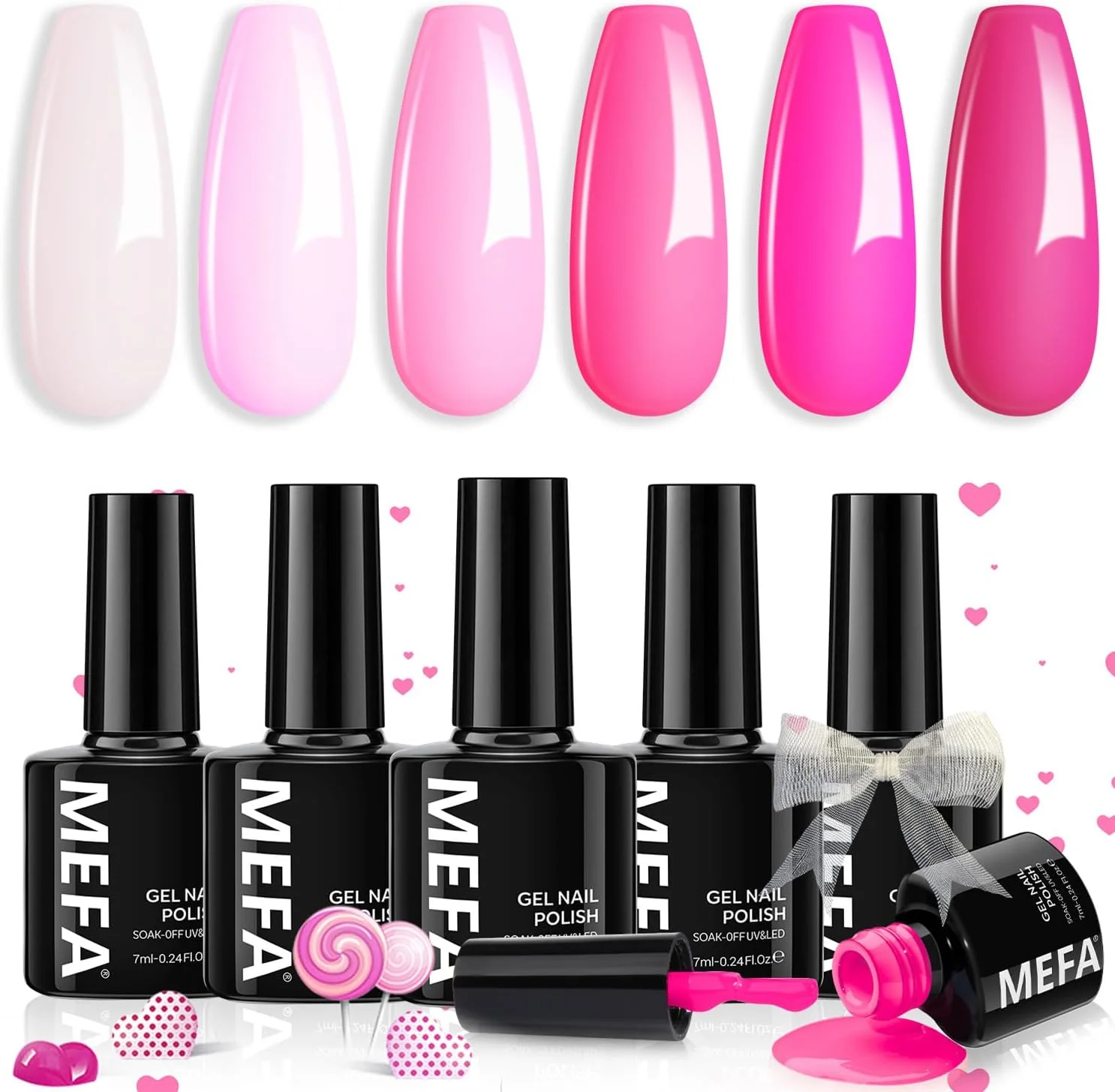 مجموعه لاک ژل صورتی MEFA، 6 رنگ، سایه های صورتی داغ، بهاری نئون روشن، صورتی سرخابی، رنگ های الکتریکی، طراحی دیزاین ناخن در خانه، کیت مانیکور DIY، هدیه برای خانم ها مجموعه لاک ژل صورتی MEFA، 6 رنگ، سایه های صورتی داغ، بهاری نئون روشن، صورتی سرخابی، رنگ های الکتریکی، طراحی دیزاین ناخن در خانه، کیت مانیکور DIY، هدیه برای خانم ها