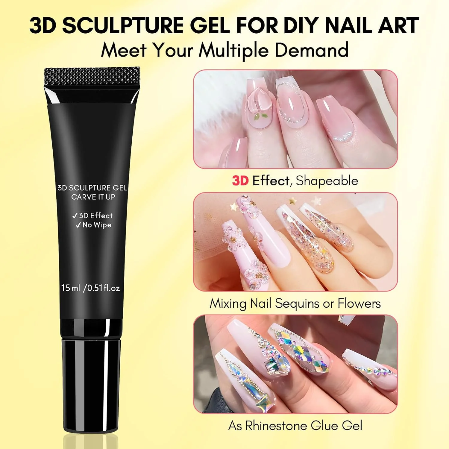 ژل سه بعدی طراحی ناخن، ژل مجسمه سازی هنر ناخن، ژل برجسته کننده شفاف بدون نیاز به پاک کردن برای طراحی ناخن و خودتان بسازید، ژل برجسته سازی سه بعدی ناخن برای طراحی، قالب گیری، مجسمه سازی و تزئین ژل سه بعدی طراحی ناخن، ژل مجسمه سازی هنر ناخن، ژل برجسته کننده شفاف بدون نیاز به پاک کردن برای طراحی ناخن و خودتان بسازید، ژل برجسته سازی سه بعدی ناخن برای طراحی، قالب گیری، مجسمه سازی و تزئین