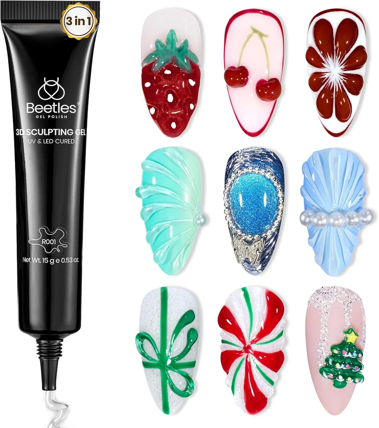 ژل طراحی ناخن سه بعدی Beetles، 1 عدد ژل مجسمه سازی 15 میلی لیتری 3 در 1 شفاف بدون نیاز به دستمال مرطوب، چسب طراحی ناخن نگین دار برای جواهرات الماس، نیاز به لامپ UV LED، مناسب برای هدیه به خانم ها در خانه و سالن های ناخن ژل طراحی ناخن سه بعدی Beetles، 1 عدد ژل مجسمه سازی 15 میلی لیتری 3 در 1 شفاف بدون نیاز به دستمال مرطوب، چسب طراحی ناخن نگین دار برای جواهرات الماس، نیاز به لامپ UV LED، مناسب برای هدیه به خانم ها در خانه و سالن های ناخن