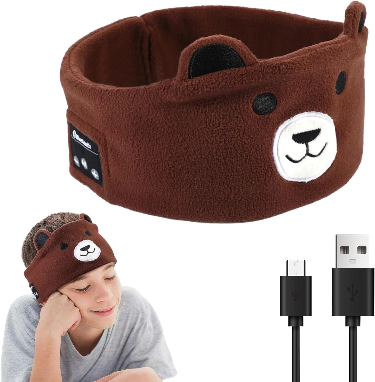 هدفون روگوشی بی سیم بچه گانه با هدبند برای مسافرت، محدود کننده صدا با بلندگوهای نازک و گوشی های هدبند فوق العاده نرم برای کودکان نوپا، هدیه کریسمس کودکان (خرس) هدفون روگوشی بی سیم بچه گانه با هدبند برای مسافرت، محدود کننده صدا با بلندگوهای نازک و گوشی های هدبند فوق العاده نرم برای کودکان نوپا، هدیه کریسمس کودکان (خرس)