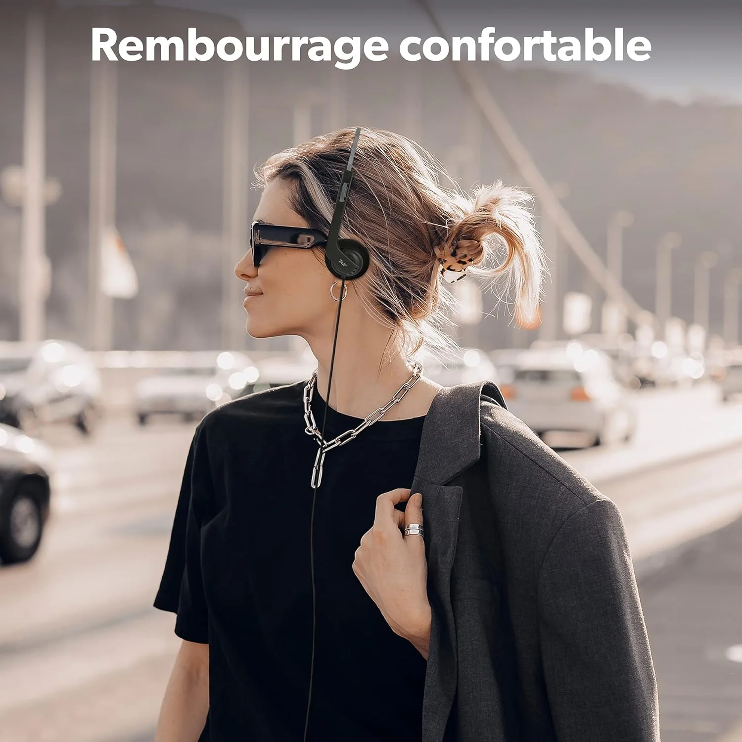 هدفون سیمی T'nB Arko برای کامپیوتر، گوشی هوشمند، مک، تبلت، استریو جهانی، هدبند قابل تنظیم، فوق العاده سبک و راحت، جک طلایی 3.5 میلی متری، ارگونومیک، کابل 1.10 متری - مشکی