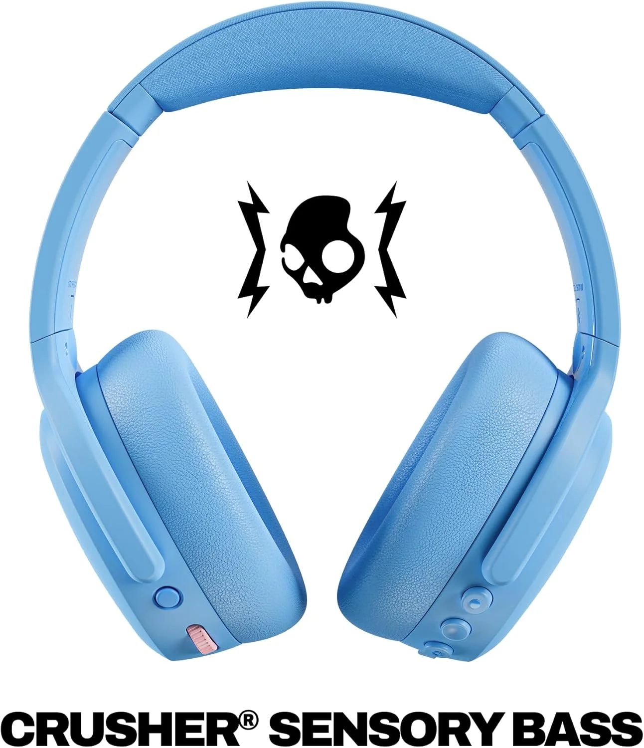 هدفون بی‌سیم بلوتوثی دور گوشی Skullcandy Crusher ANC 2 با بیس چند حسی، حذف نویز فعال، باتری تا 60 ساعت، میکروفون برای آیفون و اندروید - آبی