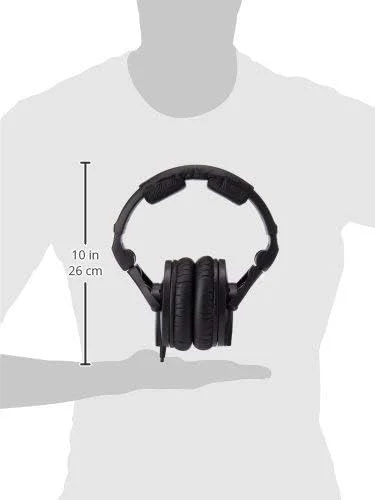 هدفون حرفه ای مانیتورینگ استودیویی دور گوشی تاشو Sennheiser HD 280 PRO، مناسب ضبط و میکس، 64 اهم، شامل آداپتور جک استریو 6.3 میلی متری و کابل فنری 3 متری