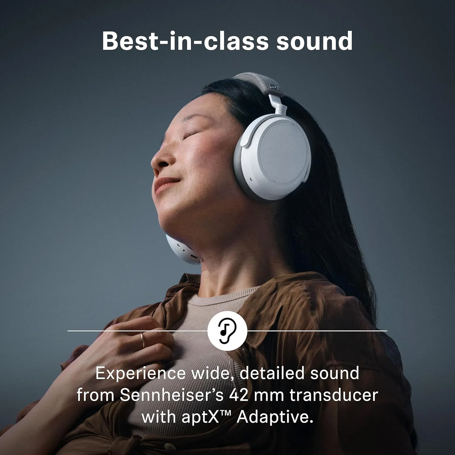 هدفون بی‌سیم سنهایزر Momentum 4 - هدست بلوتوث برای تماس‌های شفاف با حذف نویز تطبیقی، عمر باتری 60 ساعته، طراحی تاشو سبک - مشکی