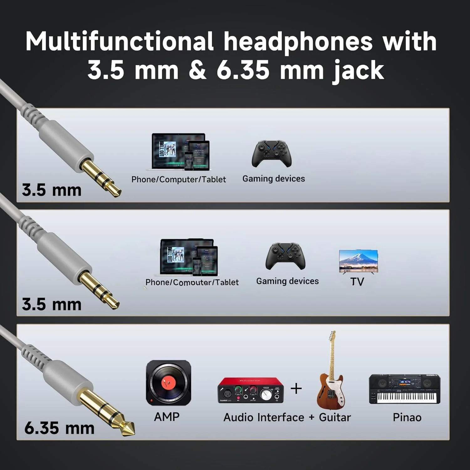 هدفون های روگوشی سیم دار OneOdio Pro 10، هدفون های استریو مانیتورینگ استودیو و میکس DJ با وضوح بالا، با درایورهای 50 میلی متری و جک 1/4 به 3.5 میلی متری برای AMP، کامپیوتر، ضبط، پادکست، کیبورد، گیتار، لپ تاپ - نقره ای هدفون های روگوشی سیم دار OneOdio Pro 10، هدفون های استریو مانیتورینگ استودیو و میکس DJ با وضوح بالا، با درایورهای 50 میلی متری و جک 1/4 به 3.5 میلی متری برای AMP، کامپیوتر، ضبط، پادکست، کیبورد، گیتار، لپ تاپ - نقره ای