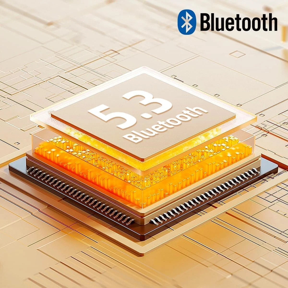 هدفون های بلوتوثی روگوشی با قابلیت حذف نویز فعال، تاشو و چرخشی، بی سیم و با سیم، دارای میکروفون برای تلفن همراه، کامپیوتر، لپ تاپ، بلوتوث نسخه 5.3 (بژ)