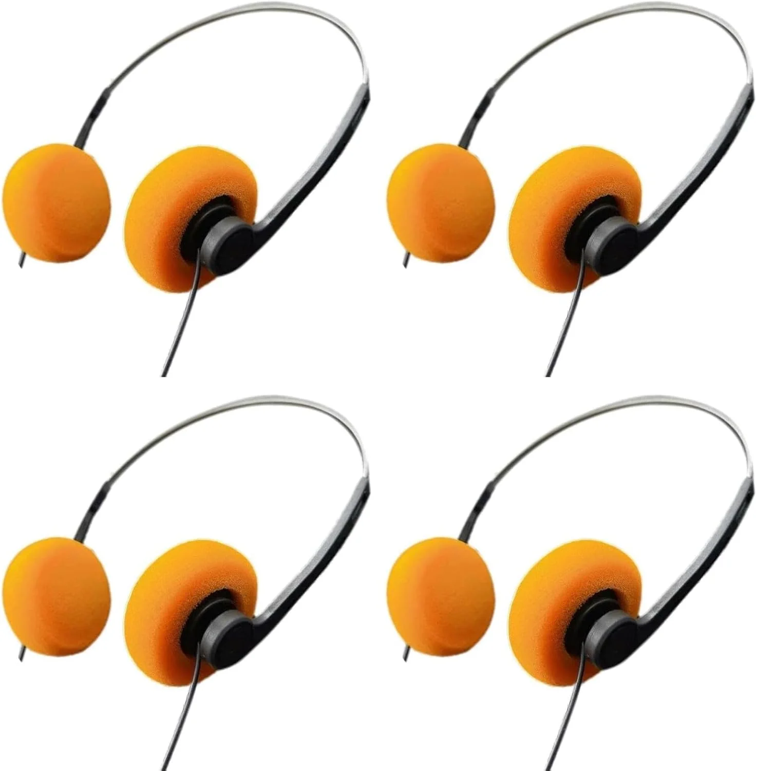 هدفون روگوشی نارنجی رترو، هدفون سبک وزن رترو، هدست استریو Hi-Fi، واکمن، مناسب برای اکثر گوشی های موبایل و دستگاه های پخش - 4 عددی هدفون روگوشی نارنجی رترو، هدفون سبک وزن رترو، هدست استریو Hi-Fi، واکمن، مناسب برای اکثر گوشی های موبایل و دستگاه های پخش - 4 عددی