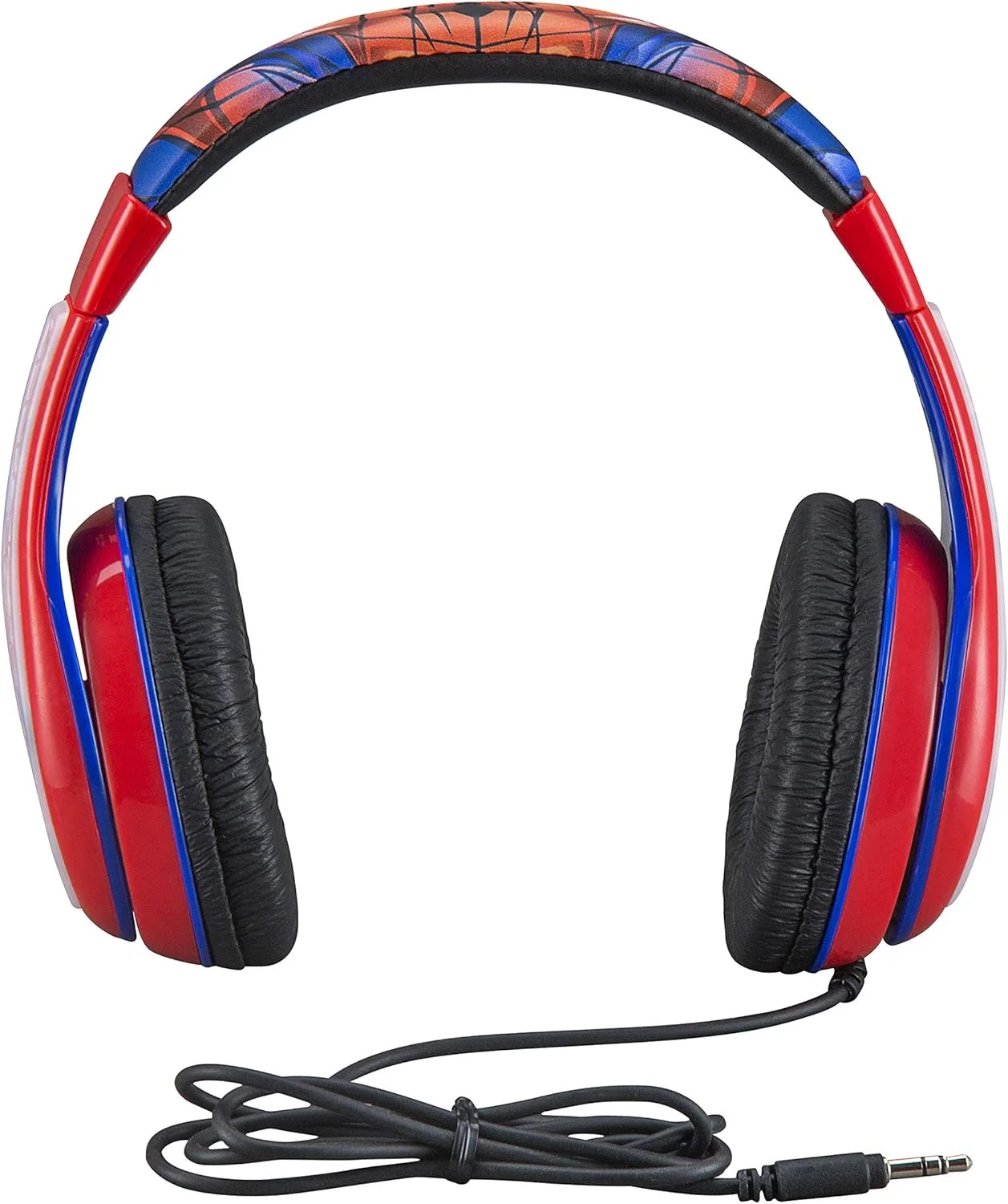هدفون مرد عنکبوتی eKids، هدبند قابل تنظیم، صدای استریو، جک 3.5 میلی متری، هدفون سیمی بدون گره خوردگی، کنترل صدا، تاشو، هدفون کودکانه روگوشی برای مدرسه، خانه، مسافرت