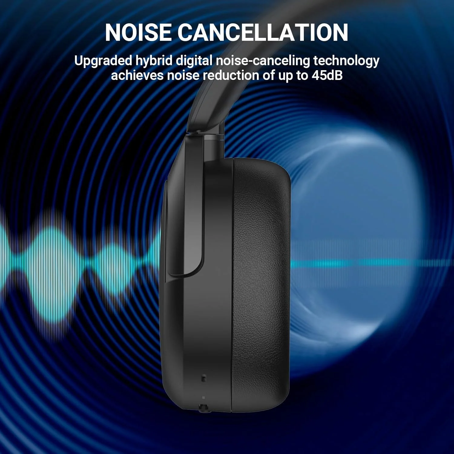 هدفون بی‌سیم دور گوشی Edifier W830NB با قابلیت حذف نویز فعال 45- دسی‌بل، بلوتوث 5.4، 94 ساعت پخش موسیقی، کدک AAC & LDAC، صدای Hi-Res، صدای فراگیر، شارژ سریع، اتصال چند نقطه‌ای، وزن سبک 267 گرم، مشکی