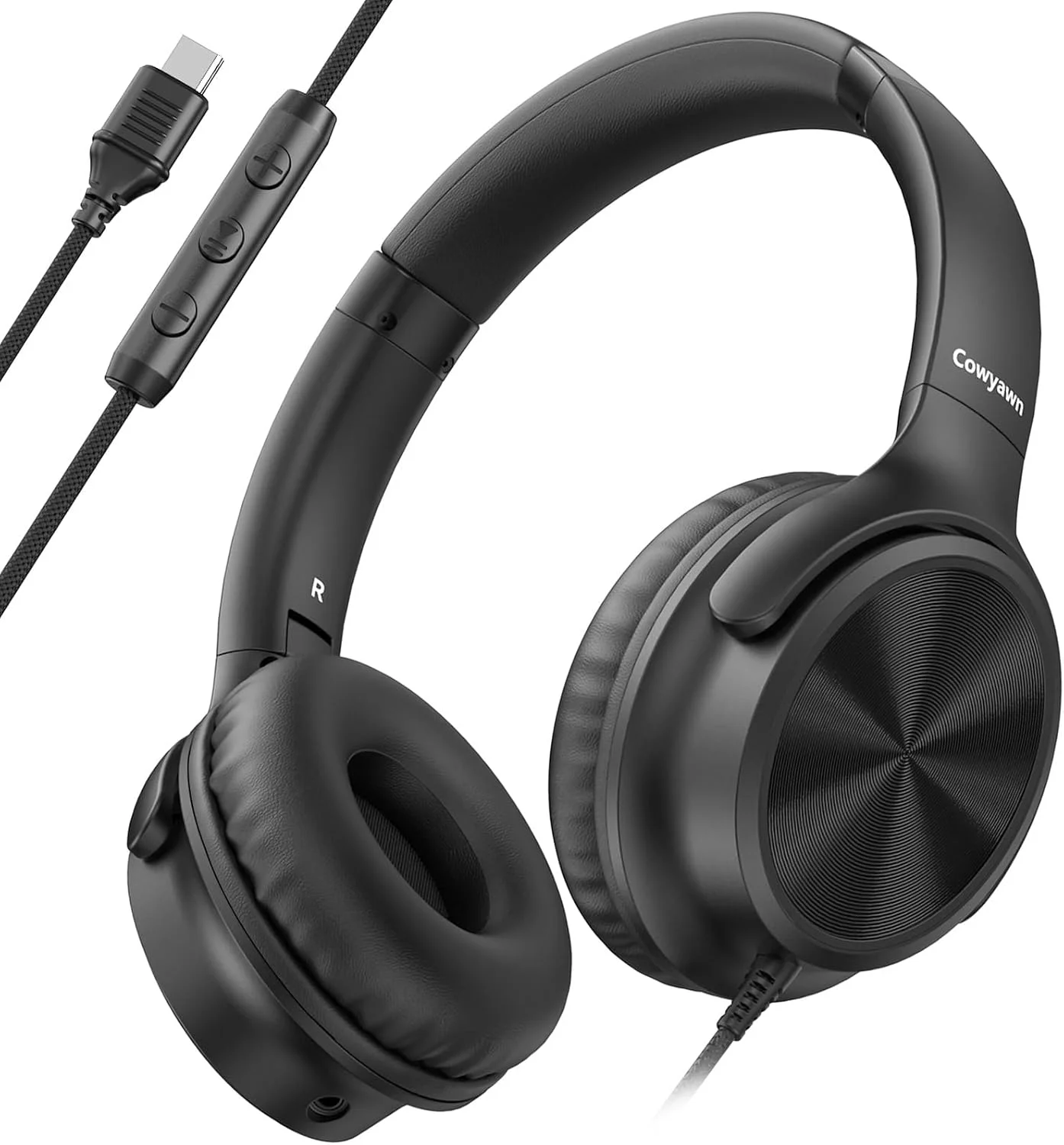 هدفون سیمی USB نوع C، هدفون روگوشی سیمی USB نوع C با میکروفون، کنترل صدا، صدای استریو HD، هدفون تاشو USB نوع C برای نوجوانان/لپ تاپ/کامپیوتر/آیفون، مشکی هدفون سیمی USB نوع C، هدفون روگوشی سیمی USB نوع C با میکروفون، کنترل صدا، صدای استریو HD، هدفون تاشو USB نوع C برای نوجوانان/لپ تاپ/کامپیوتر/آیفون، مشکی