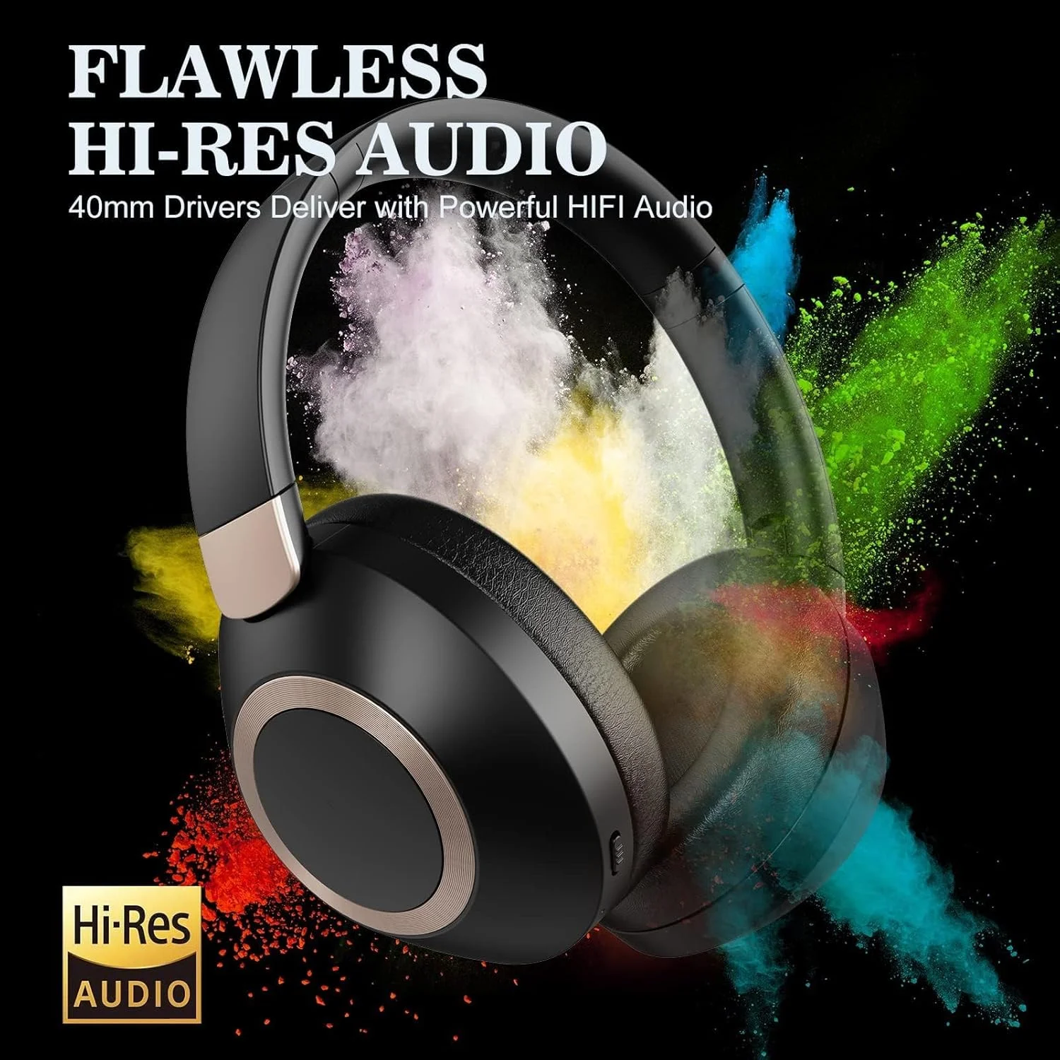 هدفون حذف نویز فعال، هدفون بی سیم، هدفون بلوتوث 5.3، 52 ساعت پخش، میکروفون CVC 8.0، کاهش نویز بیش از 25 دسی بل، صدای Hi-Fi، شارژ سریع USB-C، هدفون ANC برای تلویزیون، رایانه شخصی، تلفن