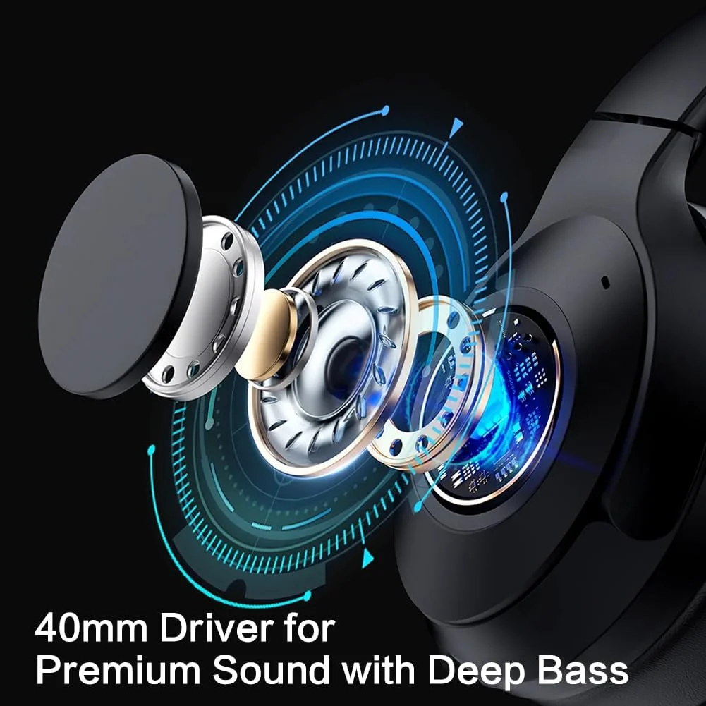 هدفون بیسیم بلوتوثی سبک وزن AMJ با قابلیت حذف نویز فعال - صدای استریو، گوشیهای مموری فوم، سازگار با اکثر سیستمعاملهای موبایل، تا 60 ساعت عمر باتری - مشکی هدفون بیسیم بلوتوثی سبک وزن AMJ با قابلیت حذف نویز فعال - صدای استریو، گوشیهای مموری فوم، سازگار با اکثر سیستمعاملهای موبایل، تا 60 ساعت عمر باتری - مشکی