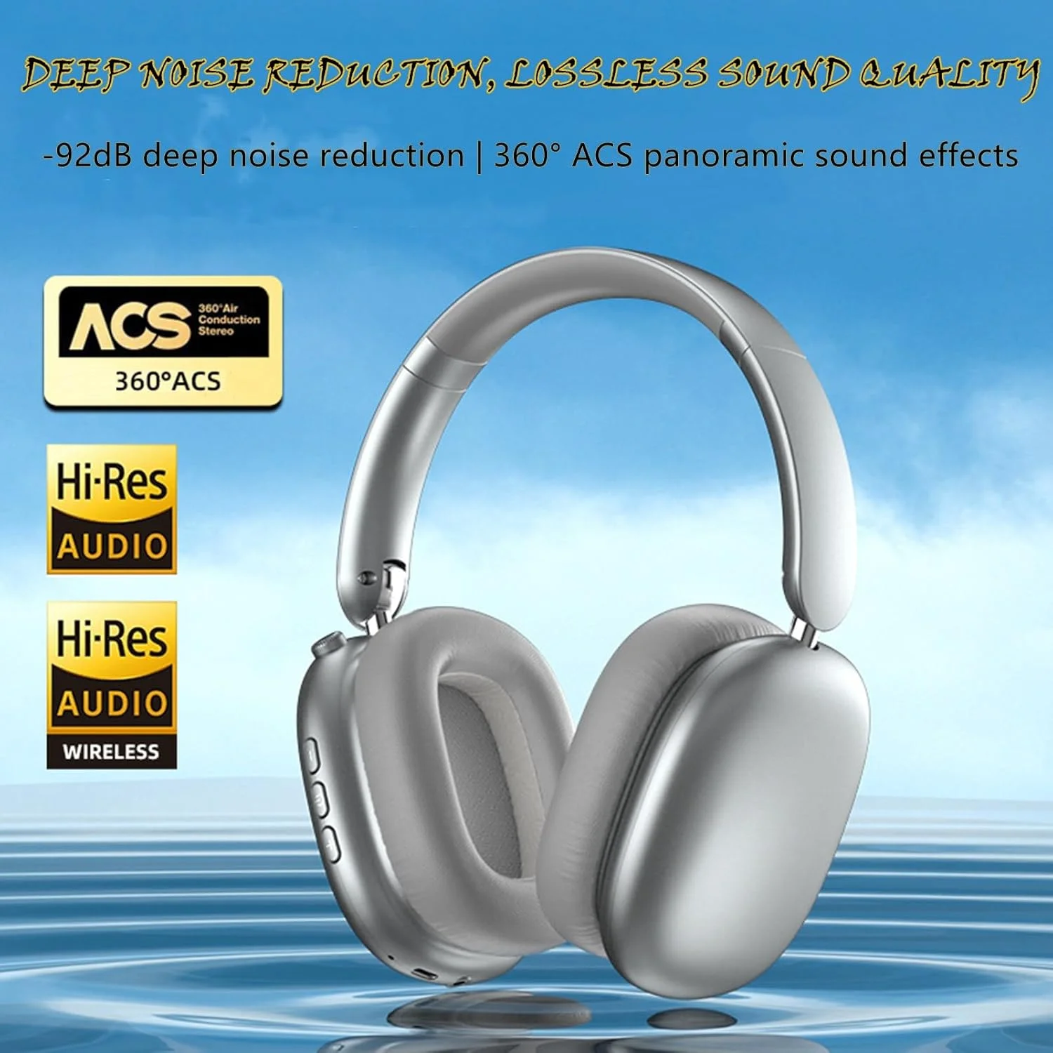 هدفون بیسیم 2.4 گیگاهرتزی تاشو با قابلیت تنظیم روی گوش - حالتهای مختلف، بلوتوث 5.4، حذف نویز فعال ANC، صدای استریو Hi-Res، 40 ساعت پخش موسیقی با قابلیت کنترل صدا (نقرهای) هدفون بیسیم 2.4 گیگاهرتزی تاشو با قابلیت تنظیم روی گوش - حالتهای مختلف، بلوتوث 5.4، حذف نویز فعال ANC، صدای استریو Hi-Res، 40 ساعت پخش موسیقی با قابلیت کنترل صدا (نقرهای)