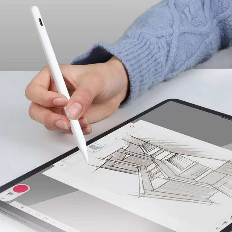 Stylus Pen for XiaoMi Mi Pad 6, 6 Mid, Pro Tablet - White, Polyoxymethylene (POM) Tip, Rechargeable, Pressure Sensitive, 4096 Levels, 13g, 16.5 x 0.7 x 0.7cm