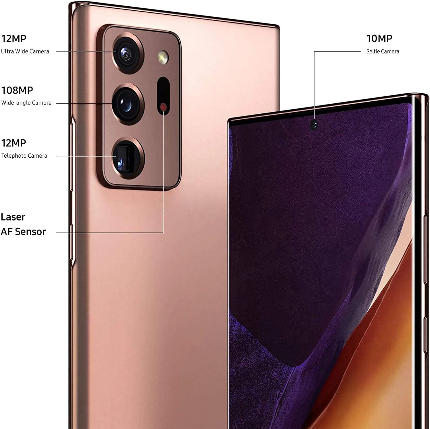 گوشی موبایل سامسونگ گلکسی نوت 20 اولترا (5G دو سیم کارت N986B-DS با 256 گیگابایت حافظه داخلی و 12 گیگابایت رم، رنگ برنز عرفانی)