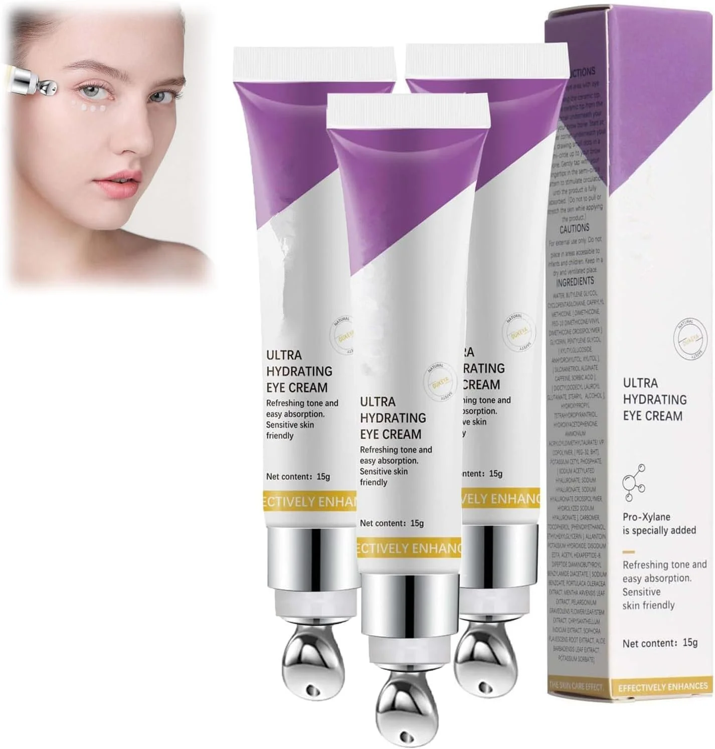 کرم دور چشم اوکیا برای سیاهی و پف، کرم دور چشم فوق آبرسان، از بین برنده فوری پف زیر چشم، کرم دور چشم ضد پیری، لیفتینگ و سفت کننده ضد چروک (2 عدد)