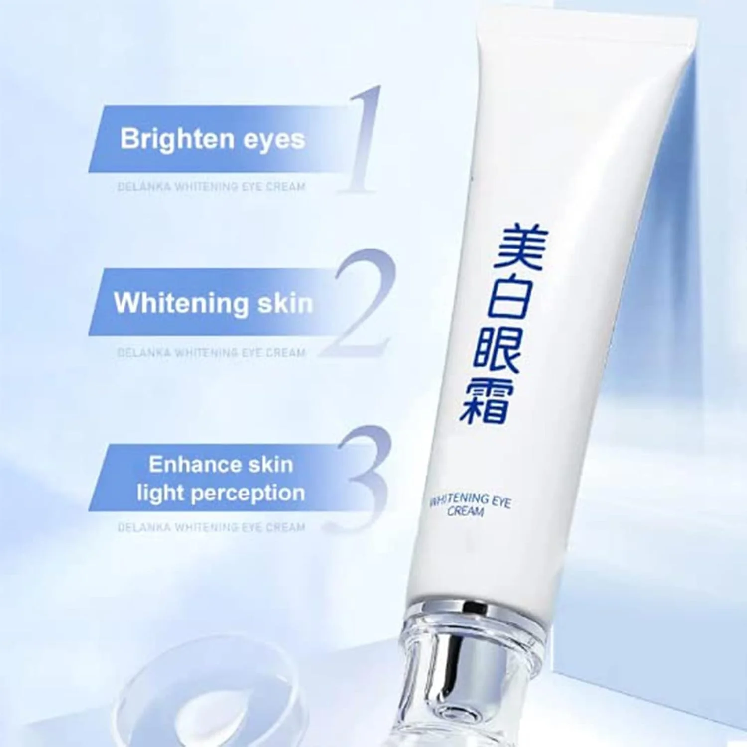 کرم دور چشم سفت کننده، ضد چروک و روشن کننده، کرم دور چشم سفت کننده، درمان چروک کرم دور چشم سفت کننده، سفت کننده پوست افتاده، کرم روشن کننده زیر چشم برای خانم ها و آقایان (1 عدد)