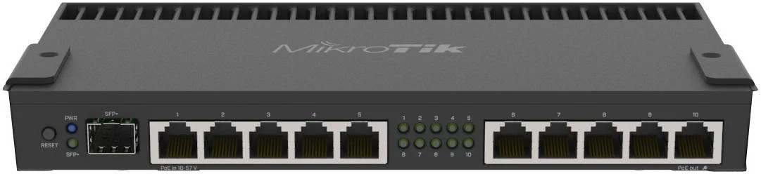 روتر رومیزی گیگابیتی 10 پورت MikroTik RB4011، معماری ARM 32 بیتی، 1 گیگابایت رم، 512 مگابایت حافظه NAND، 10 پورت اترنت 10/100/1000، 1 پورت SFP+، مشکی | RB4011iGS+RM روتر رومیزی گیگابیتی 10 پورت MikroTik RB4011، معماری ARM 32 بیتی، 1 گیگابایت رم، 512 مگابایت حافظه NAND، 10 پورت اترنت 10/100/1000، 1 پورت SFP+، مشکی | RB4011iGS+RM