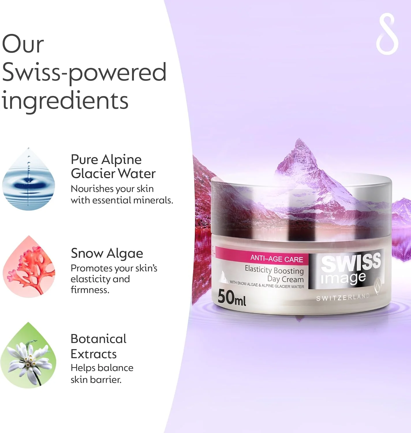 کرم روز تقویت کننده خاصیت ارتجاعی پوست صورت Swiss Image Anti-Age Care، کرم ضد چروک صورت برای زنان، کاهش ظاهر خطوط ریز و چین و چروک، مرطوب کننده پوست، مناسب برای انواع پوست، 50 میلی لیتر