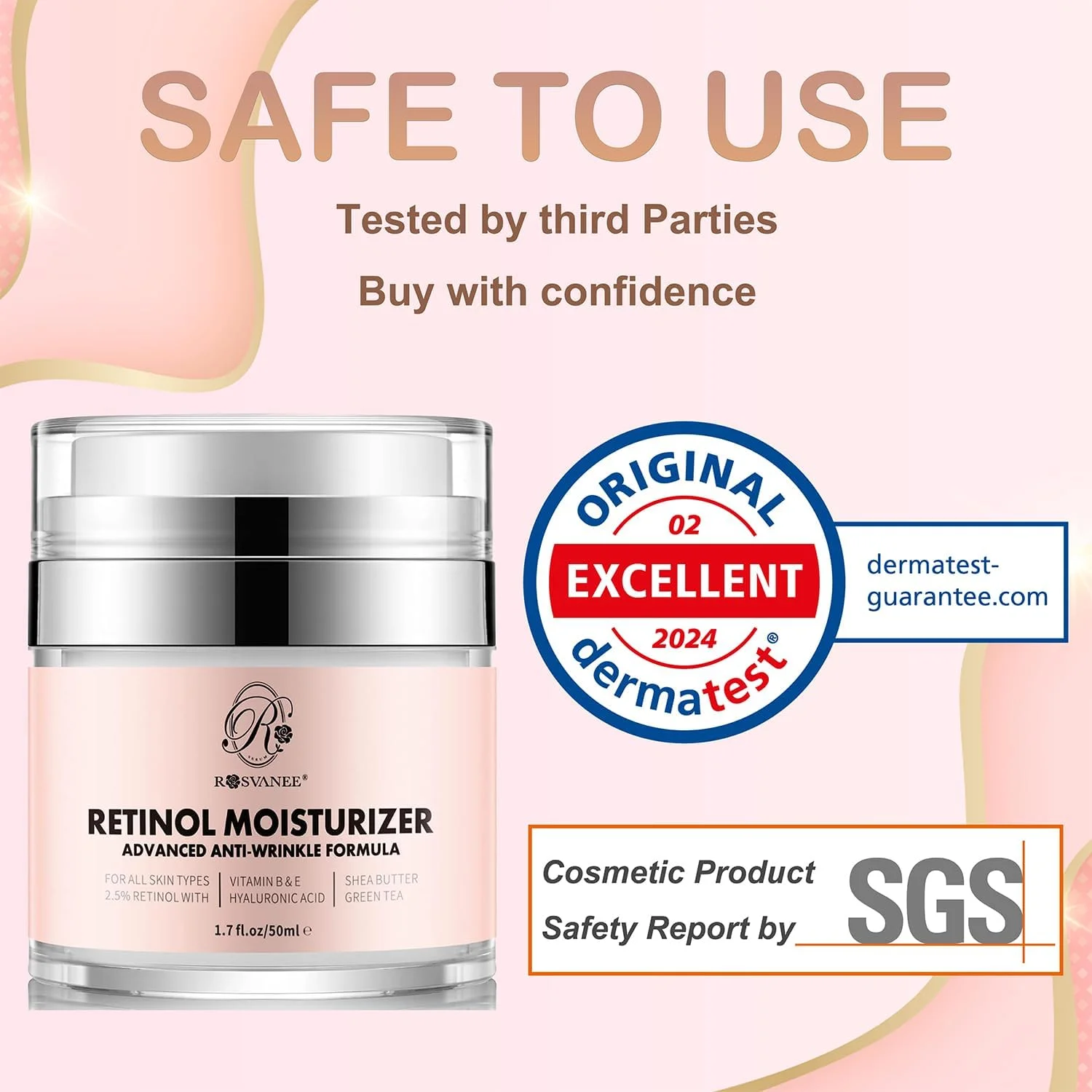 کرم مرطوب کننده صورت، گردن و دور چشم حاوی رتینول، تست شده توسط متخصص پوست، ضد پیری، حاوی 2.5% رتینول، اسید هیالورونیک و ویتامین های E و B5، کرم آبرسان عمیق ضد چروک برای آقایان و بانوان