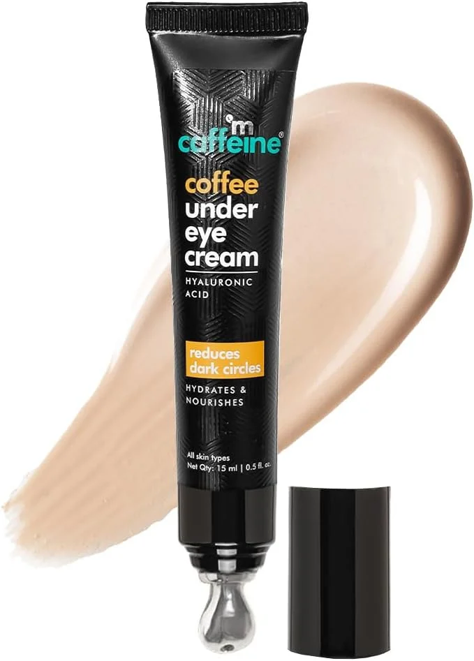 کرم دور چشم قهوه مکافئین برای سیاهی دور چشم، مناسب آقایان و بانوان، حاوی ویتامین ای، هیالورونیک اسید و قهوه | کاهش تیرگی دور چشم در ۹۴% مصرف کنندگان، کاهش پف و خطوط ریز | دارای غلتک ماساژ خنک کننده