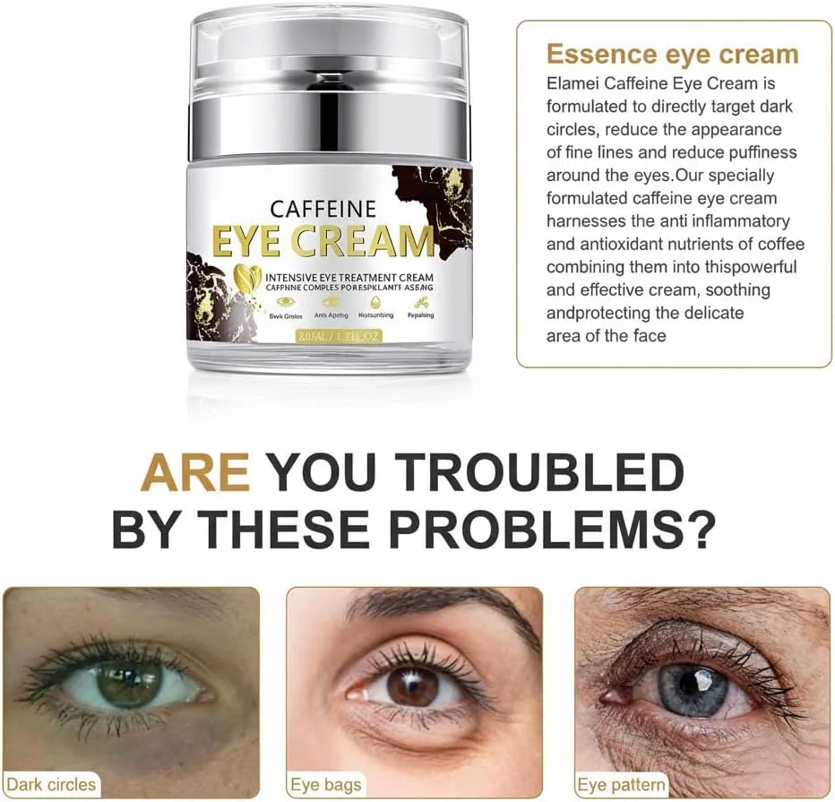 کرم دور چشم کافئین آزونی، کرم ضد چروک دور چشم، کاهش دهنده سیاهی و پف کردگی - حاوی کلاژن، کرم زیر چشم برای چروک، درمان لیفت دور چشم برای آقایان و بانوان، مناسب برای انواع پوست
