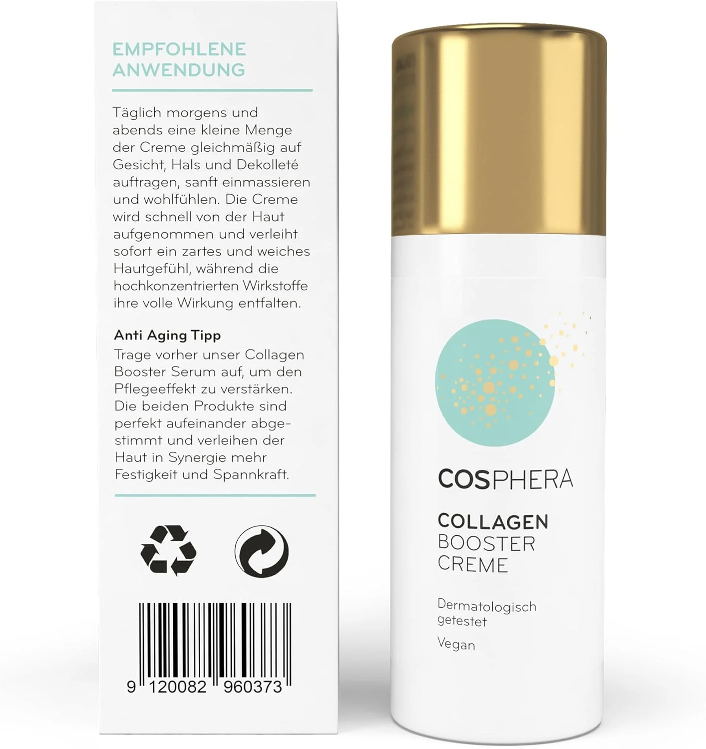 کرم تقویت کننده کلاژن کاسفرا 50 میلی لیتر وگان - حاوی اسید هیالورونیک، پپتیدها و ویتامین B3 - کرم صورت ضد چروک - کرم ضد چروک برای پف زیر چشم، سیاهی دور چشم و چروک پیشانی