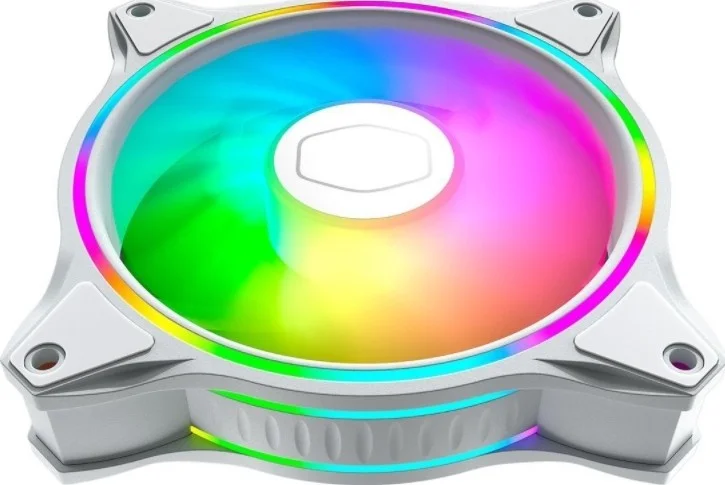 فن 120 میلی‌متری کولر مستر MasterFan MF120 Halo White Edition با نورپردازی RGB حلقوی دوگانه