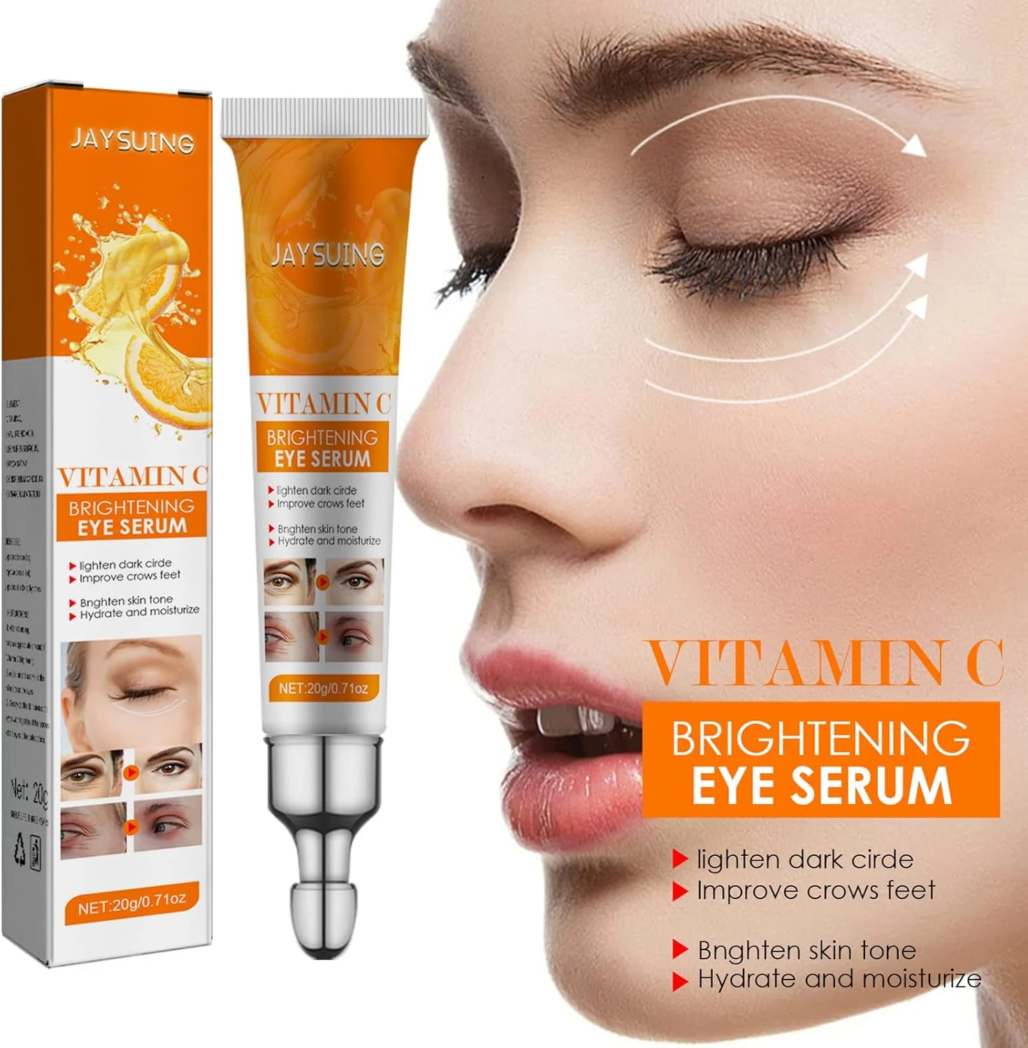 کرم دور چشم حاوی ویتامین C پپیسکی، سفت کننده، روشن کننده، ضد تیرگی و پف، ضد پیری و ضد چروک