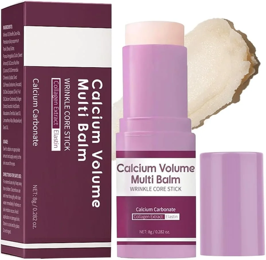 بالم استیکی چند منظوره کلسیم، بالم حجم دهنده کلسیم، استیک مرطوب کننده کلاژن کره ای، سفت کننده و مرطوب کننده، مراقبت از پوست کره ای، ضد چروک، آبرسان، کرم لیفتینگ برای چشم، صورت و گردن