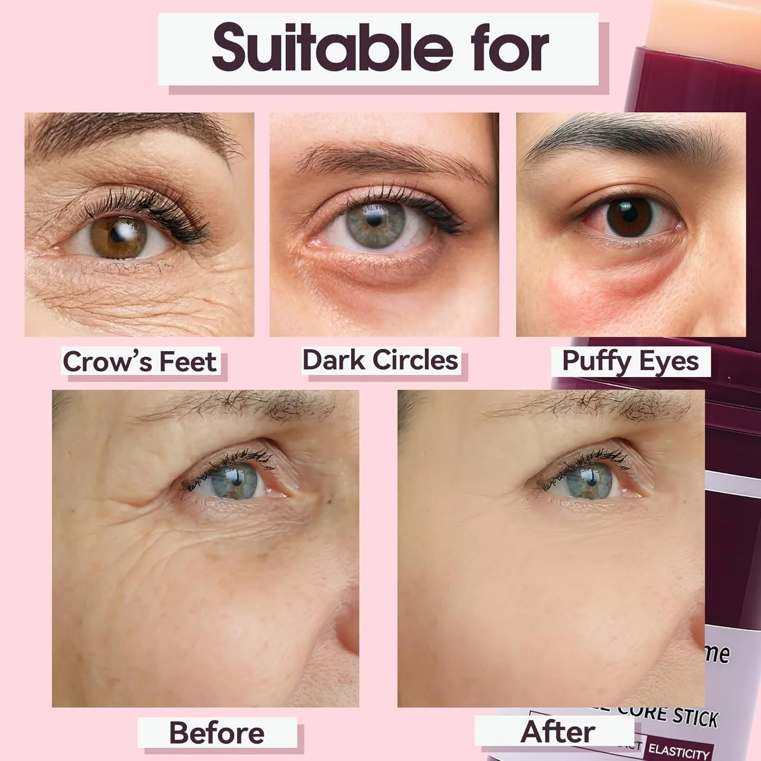 بالم استیکی چند منظوره کلسیم، بالم حجم دهنده کلسیم، استیک مرطوب کننده کلاژن کره ای، سفت کننده و مرطوب کننده، مراقبت از پوست کره ای، ضد چروک، آبرسان، کرم لیفتینگ برای چشم، صورت و گردن