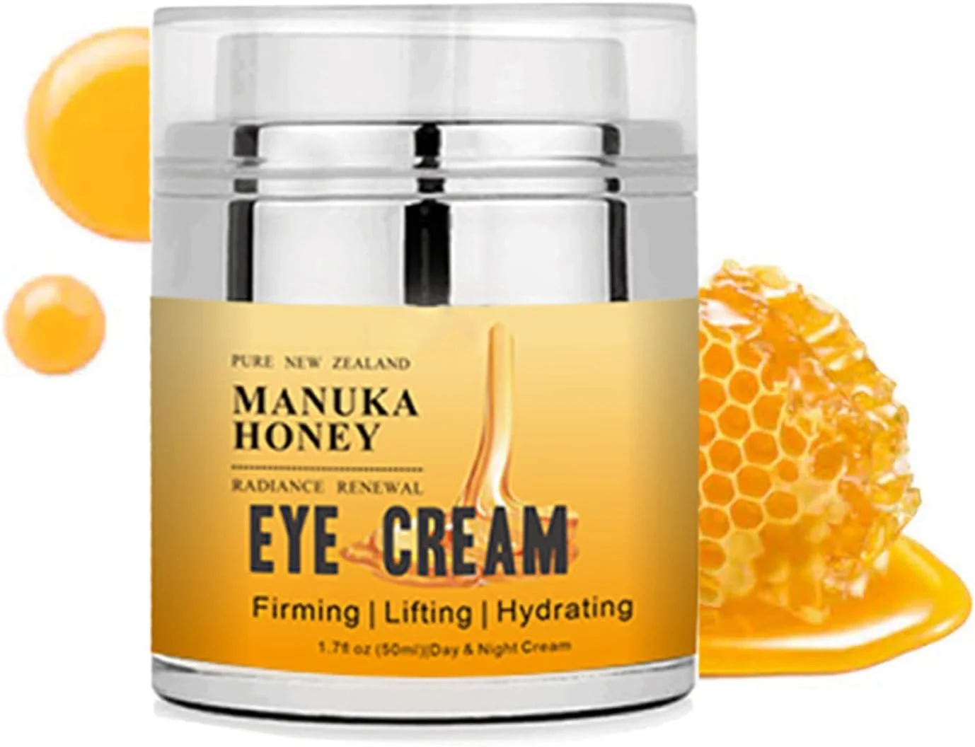 کرم دور چشم عسل مانوکا گروسپ، کرم ضد پیری دور چشم برای رفع تیرگی و پف، کاهش خطوط ریز، لیفت و سفت کننده، کرم ضد چروک زیر چشم 50 میلی لیتر