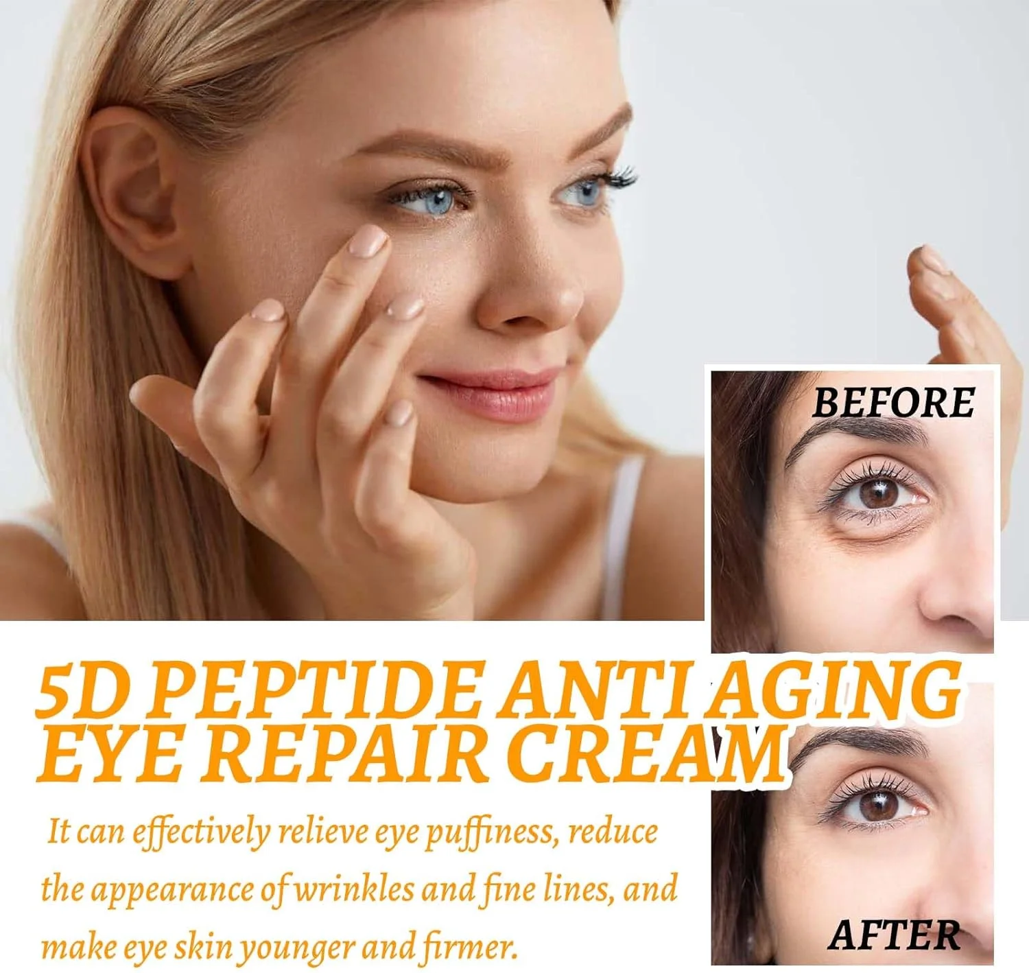 کرم ترمیم کننده دور چشم پپتیدی 5D ضد پیری، کاهش دهنده چین و چروک و تیرگی دور چشم، صاف کننده خطوط ریز، مناسب برای انواع پوست - 2 عدد کرم ترمیم کننده دور چشم پپتیدی 5D ضد پیری، کاهش دهنده چین و چروک و تیرگی دور چشم، صاف کننده خطوط ریز، مناسب برای انواع پوست - 2 عدد